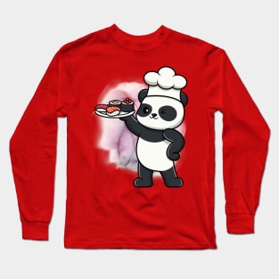 Master Chef Cute Panda - Adorable Panda - Kawaii Panda Long Sleeve T-Shirt